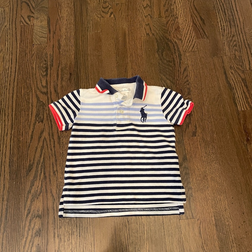 Ralph Lauren Striped Polo Shirt. Size 12 months. Super cute!